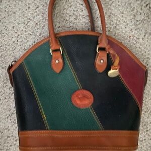Dooney & Bourke Vintage Multi-Color Pebbled Leather Satchel Tote